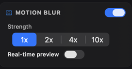 Motion blur controls